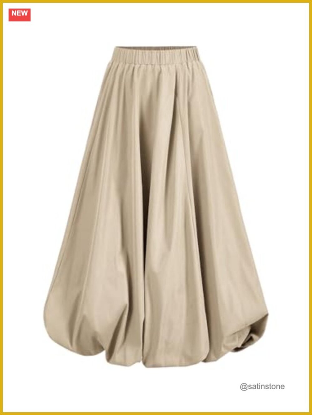 High Waisted Bubble Ruffled Maxi Puff Skirt Elastic Waist Flared Long Skirt